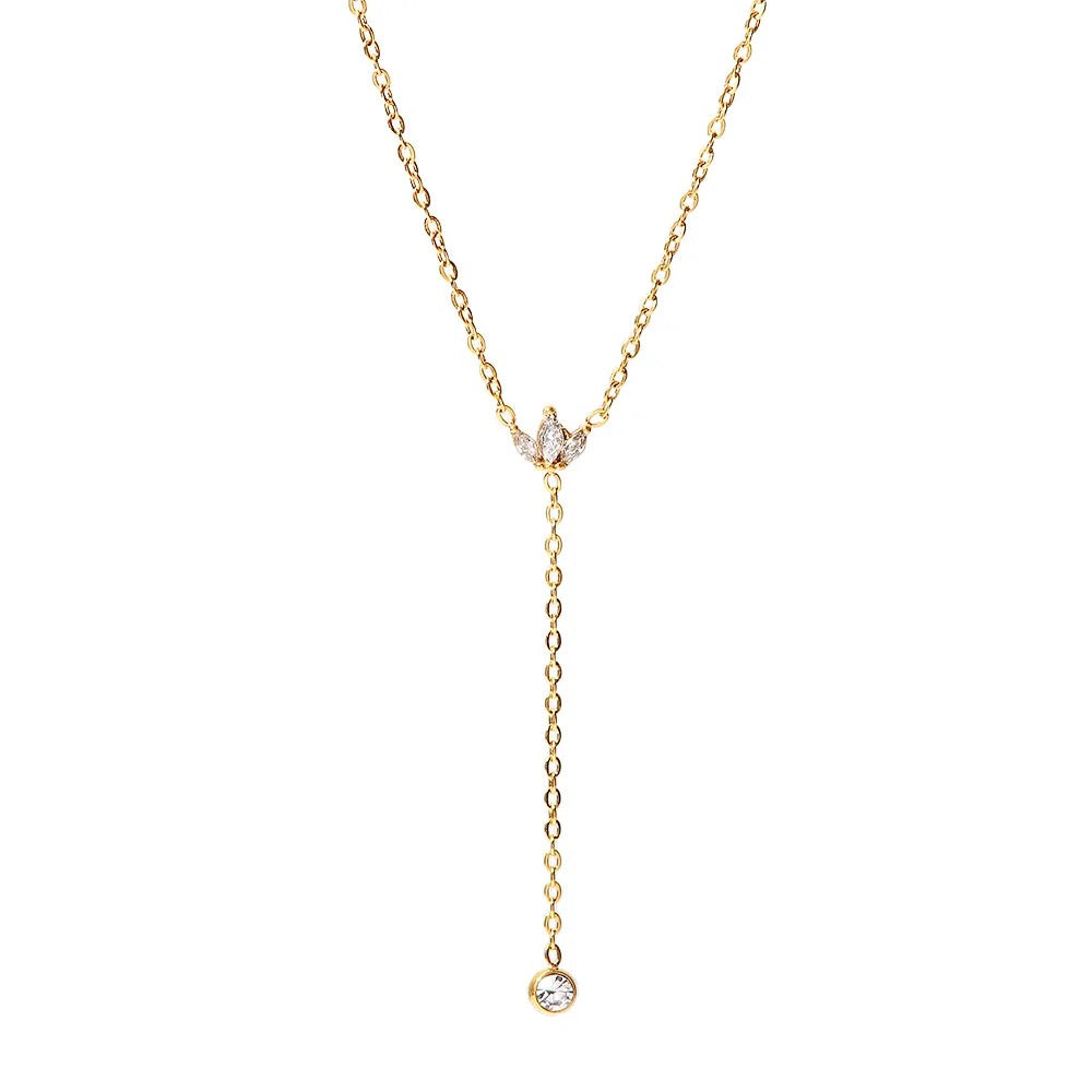 Lola 'Y' Shaped Tassel Diamond Necklace