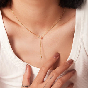 Lola 'Y' Shaped Tassel Diamond Necklace