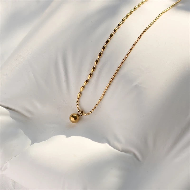 Dainty Gold Bead Chain Necklace