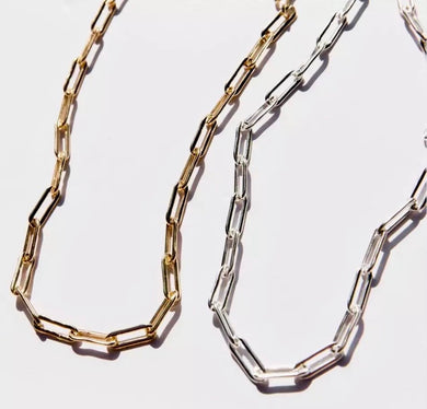Silver and gold link chain necklaces
