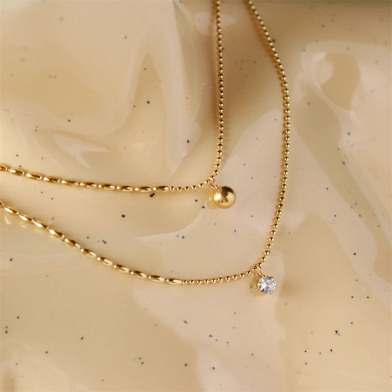 14k White Gold Dainty Bead Necklace #106149 - Seattle Bellevue | Joseph  Jewelry
